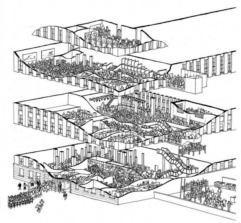 Dibujo de la distribución de Berghain