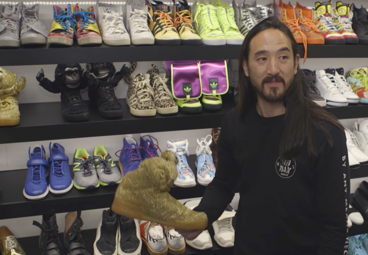 Steve Aoki muestra su colección de zapatillas de más de 100 mil dolares