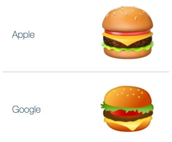 "Guerra" entre Apple y Google por el emoticono de la hamburguesa